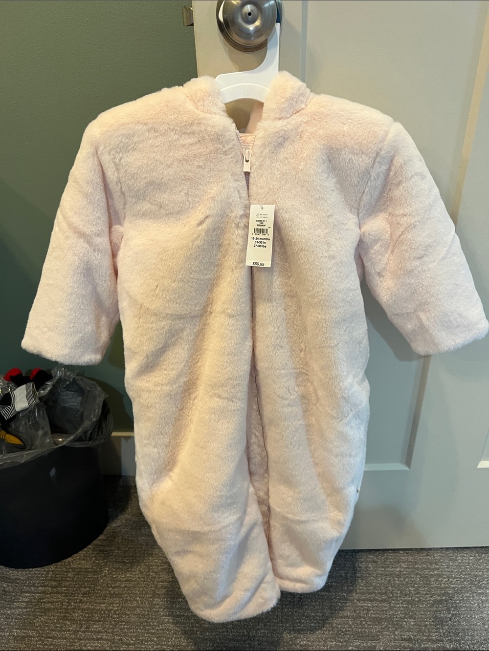 GAP Baby Plush Hooded Jacket in Light Pink